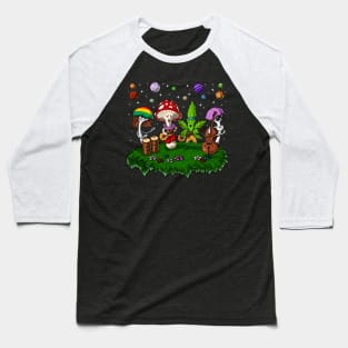 Hippie Mushrooms Party Baseball T-Shirt